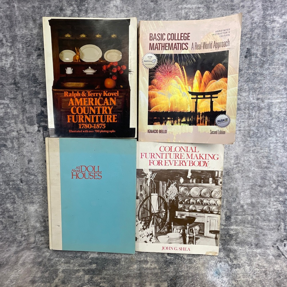 4 Non Fiction Book Lot American Country Furniture Colonial Furniture Math